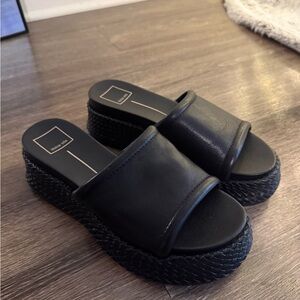 Dolce Vita Black Platform Slides